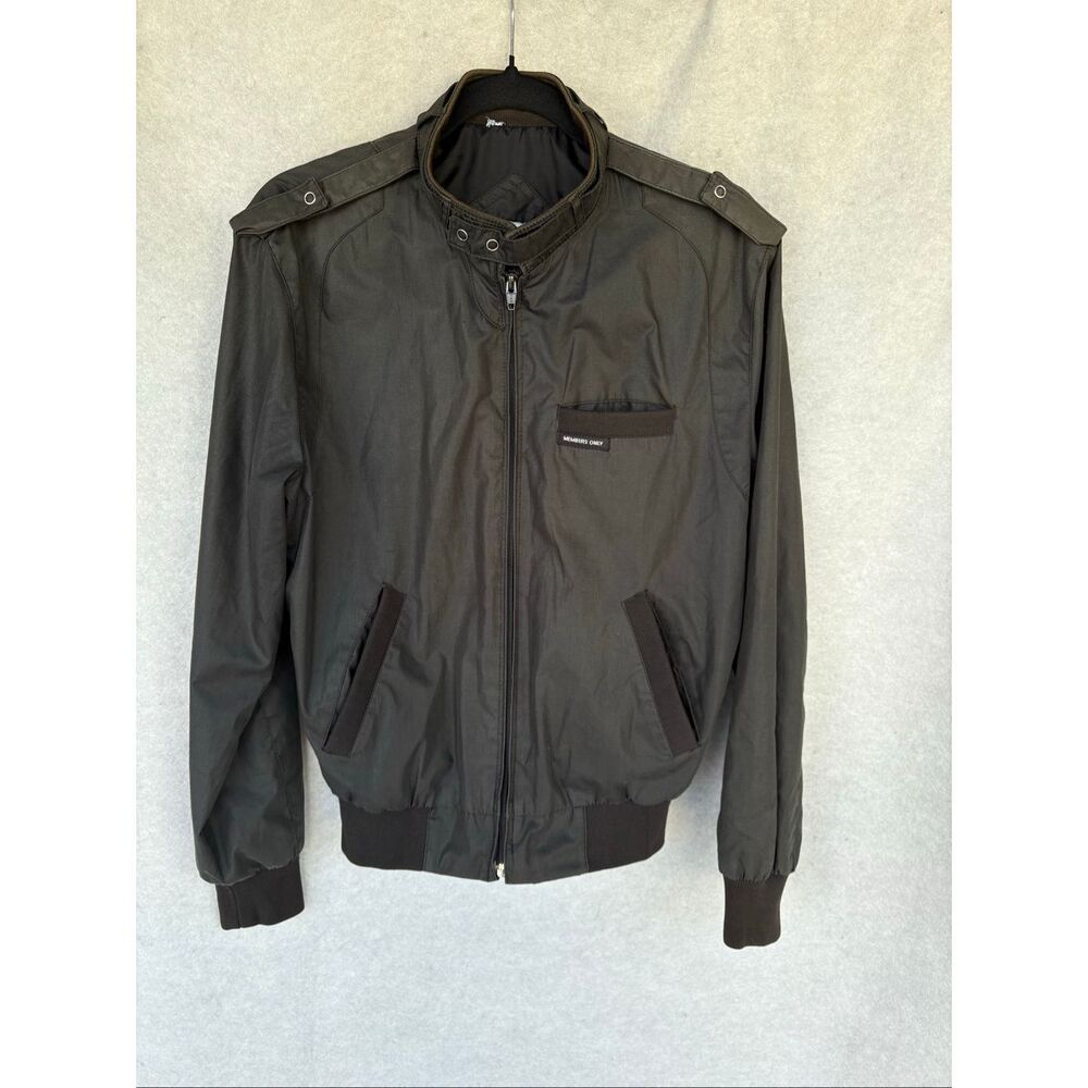 Vintage Members Only Jacket Men 38 1980s Classic Cafe Racer Bomber Zip Up